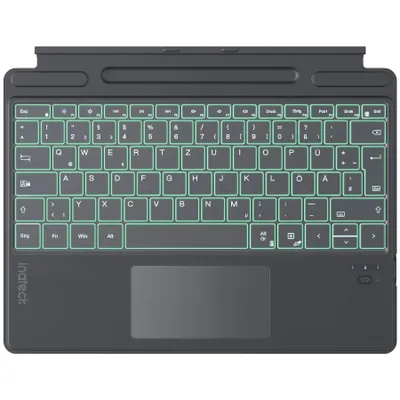 Produktbild von Inateck Tastatur Kompatibel mit Surface Pro 11/10/9/8/X, KI-Funktion, mit Touchpad 7-Farben Hintergrundbeleuchtung und Stifthalter,QWERTZ, KB05114