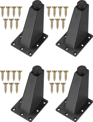 Produktbild von Stück verstellbare Möbelbeine, Küchenbeine, Arbeitsplatten, Bars, Fernseher, Schreibtische, Tischbeine, Möbelbeine aus Aluminiumlegierung, für Sofas, Tische, Schränke, Regale, einfach zu installieren, enthält Schrauben, schwarz