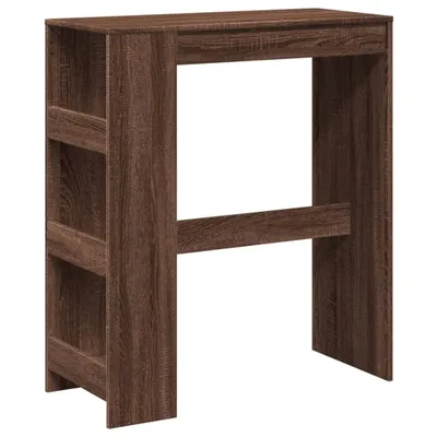 Image de vidaXL Table de bar avec étagère Chêne brun 90x40x103,5 cm Bois composite