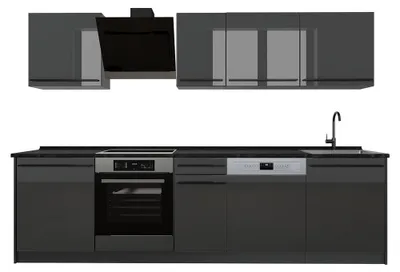 Imagen del producto de Mueble de cocina Vicco R-Line Antracita alto brillo/Antracita 280 cm sin encimera, Model 66377