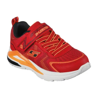 A single red Skechers S Lights Tri-Namics Klettschuh shoe is shown against a white background.