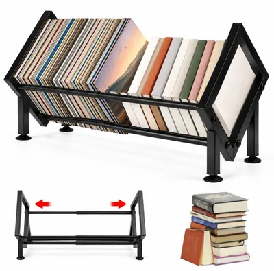 Ausziehbares Bücherregal, Schwarz, 27 cm, rechteckig