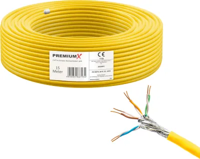 Produktbild von PremiumX 15m CAT 7A Netzwerkkabel Simplex LAN Kabel Ethernet Datenkabel