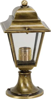 Produktbild von Stehlampe außen IP43 E27 28 cm Messing massiv Rustikal Haus Garten Wegeleuchte
