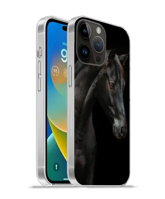 Produktbild von MuchoWow® Handyhülle Schutzhülle Hülle für Apple iPhone 14 Pro - Softcase Pferd - Tier - Schwarz Silikon Softcase Handy Hülle - Umschlag