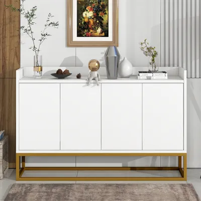Produktbild von Sideboard Modernes Sideboard im minimalistischen Stil 4-türiger griffloser Buffetschrank für Esszimmer, Wohnzimmer, Küche