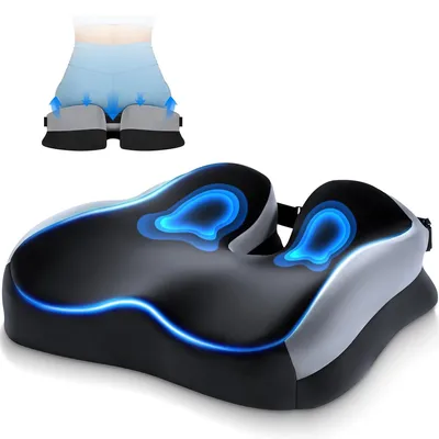 Obrázok produktu pre Omgoods – Ergonomická sedacia podložka na zmiernenie bolesti bedrovej chrbtice – vyrobená z pamäťovej peny s protišmykovou základňou