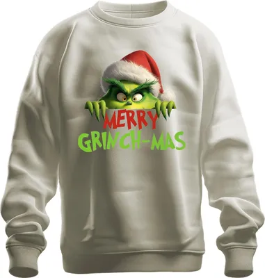 Produktbild von MERRY GRINCH-MAS Grinch Weihnachten lustig Geschenk Retro Uni Sweatshirt Pullover, Natur, M