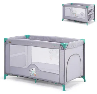 Produktbild von Chipolino Reisebett Capri, seitlicher Eingang, Tragetasche, große Seitentasche grün