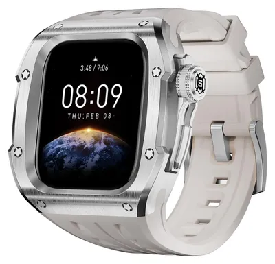 Image de Pour Apple Watch Series 10 46 mm : bracelet en silicone haut de gamme avec boîtier métallique