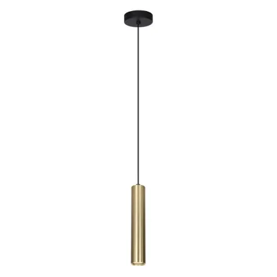 Zdjęcie produktu dla Lampa wisząca nowoczesna do salonu kuchni nad wyspę złoto-czarna okrągła tuba 1xGU10 10W LOPUS Italux