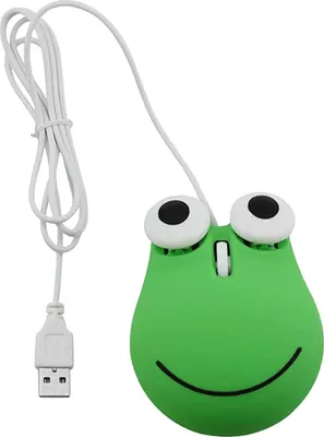 Obrázok produktu pre Roztomilá, drôtová USB myš pre deti, ergonomický dizajn, tvar zelenej žaby, drôtová počítačová myš pre notebook/PC