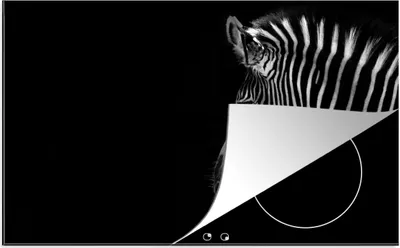 Produktbild von KitchenYeah© Herdabdeckplatte Zebra - Wilde Tiere - Schwarz , 90x52cm, Küche Deko, Glaskeramikkochfeld Herdabdeckung, Abdeckplatte fùr Kochfeld