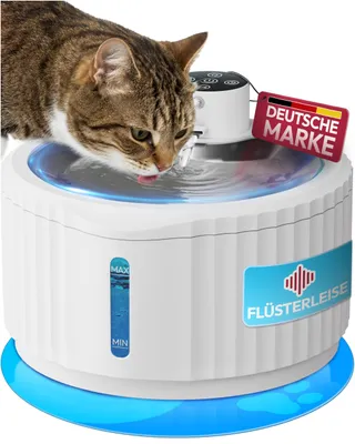 Katzenbrunnen kabellos, leise, 2,8 l, mit Bewegungsmelder