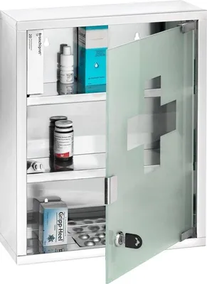 Produktbild von Edelstahl-Medizinschrank, 30 x 40 cm, hochglänzend