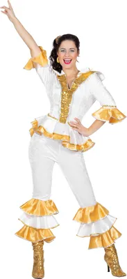Produktbild von W4736-44 weiß-gold Damen Disco Queen Donna Gr.44