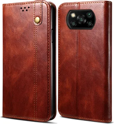 Image de Etui pour Xiaomi Poco X3 NFC / Poco X3 Pro, étui portefeuille en cuir avec fonction stand rouge