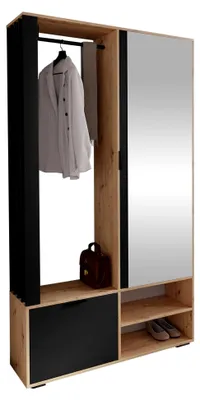 Produktbild von Garderoben-Set Raldento mit Spiegel, Kleiderstange, Schuhschrank und Fächern