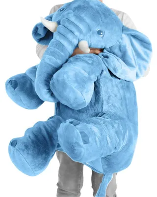 Image de Peluche éléphant XXL, 60 cm, bleu, douce et moelleuse