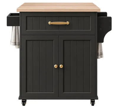 Image de Chariot de cuisine 60 cm – Noir, Style loft moderne