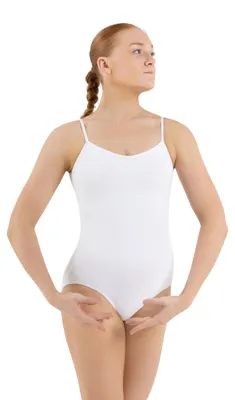 Obrázek produktu pro Dámská gymnastická kombinéza Capezio Classic s véčkovým výstřihem, bílá/zářivě bílá