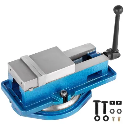 Obrázek produktu pro Stolní svěrák 100 mm - Stolní svěrák 16 kg - Kovový profesionální litinový svěrák pro sloupovou vrtačku - široké čelisti