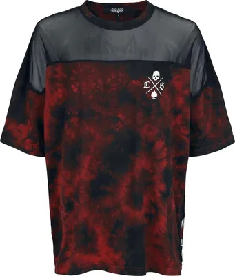 Produktbild von Rock Rebel by EMP Damen schwarz/rotes T-Shirt mit Batik-Waschung M