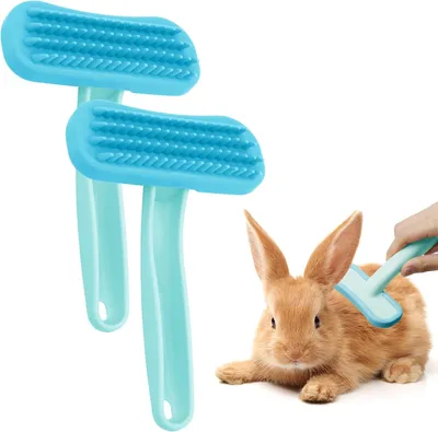 Produktbild von Kaninchenbürsten aus Silikon, 2 Stück, weiche Massagekämme für die Fellpflege
