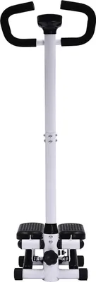 Produktbild von Mini Stepper - Fitness Steppgerät - Verstellbar - LCD-Display - Widerstandsbänder - Belastbar bis 150 kg - Legierter Stahl - Schwarz
