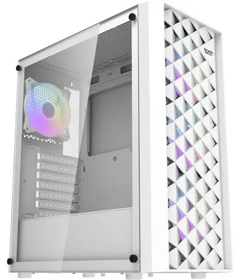 Image de Boîtier PC Moyen Tour Darkflash DK351, ATX/Micro ATX/Mini-ITX, 4x120mm A-RGB, Façade Mesh, Blanc
