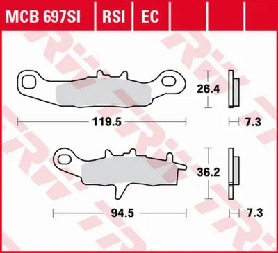 Produktbild von TRW Bremsbelagsatz MCB697SI RM85 RD KX80