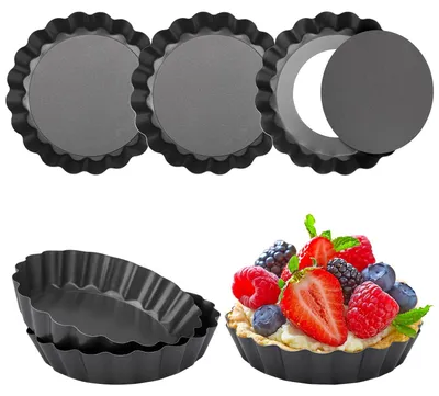 6 Mini-Tarteformen Ø 7,5 cm – Quicheform aus Kohlenstoffstahl