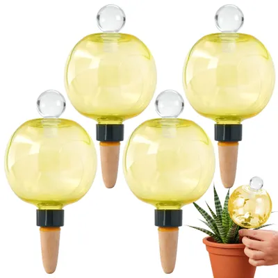 Immagine prodotto di Bulbo per irrigazione piante - 500 ml - Con coperchio - Giallo - Set da 4