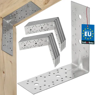 Produktbild von KOTARBAU® 25er Set Winkelverbinder Regalwinkel 200x200x80mm Schwerlastwinkel Anschlagwinkel Verstärkter Metallwinkel Bauverbinder Verzinkter Stahl