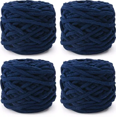 Produktbild von Mehrfarbige Strickgarne, 4 x 100g Weiche Grobgarne zum Häkeln und Stricken - Perfekt für Handgemachte Projekte wie Taschen, Pullover und Schals