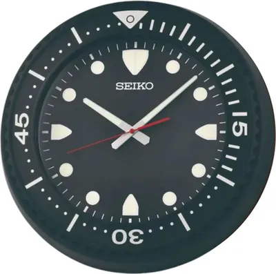 Seiko QXA849K Quarz Wanduhr mit Leisegang Schwarz 1