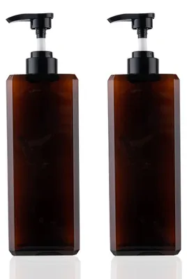 Produktbild von 2er-Pack 1000-ml-Pumpspender, nachfüllbar, quadratisch, aus Kunststoff, leer, für Seife, Lotion und Shampoo