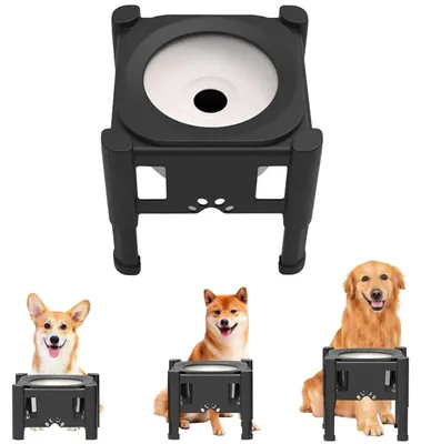Immagine prodotto di Ciotola per l'acqua per cani - Ciotola per l'acqua a prova di fuoriuscite da 2 l - Grande capienza - Antiscivolo - Plastica - Nero