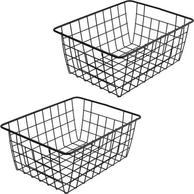 Produktbild von Drahtkorb 28x22x12cm Metall Wand Schwarz Aufbewahrungskorb