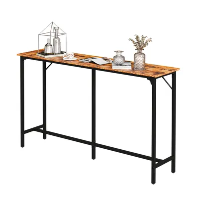 Produktbild von FCH Bartisch Bistrotisch, Stehtisch Esstisch, Metallgestell, Tischplatte aus MDF,160×38×99cm, Braun