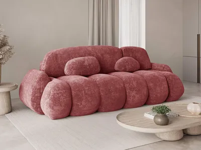 Produktbild von Moderne Schlafcouch mit Schlaffunktion und Bettkasten – Komfort und Funktionalität in einem - Sofa Stone – Bordeaux (Vibe 58)