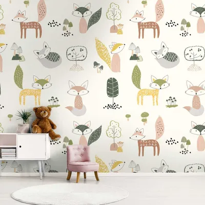 Produktbild von Profhome 391891-GU Fototapete Kindertapete creme grün gelb beige 1,59 m x 2,8 m