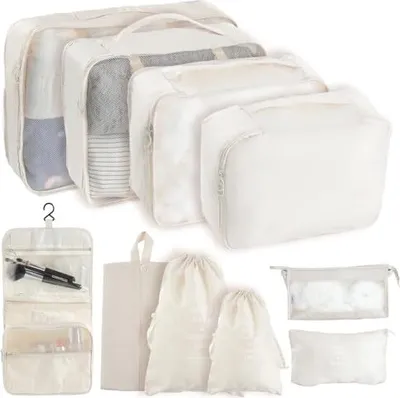 Produktbild von Koffer Organizer Set, 10 Stück Verpackungswürfel wasserdichte Reisetaschen Leichte Gepäckkoffer Schuhe Kosmetik Kosmetik