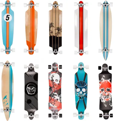 Produktbild von SportPlus Longboard Skateboard Holzboard für Cruising Freeriding, ABEC 7 chrome, Artikelname:Smokeskull (SP-SB-108)