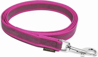 Produktbild von Mystique® Gummierte Leine 15mm ohne Handschlaufe Standard Karabiner purpur 1m