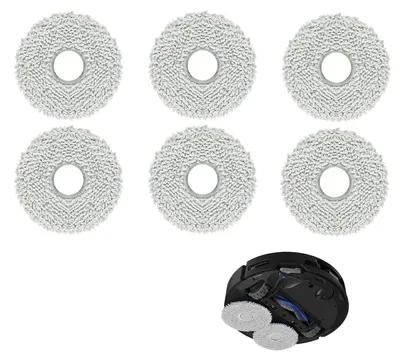 6 Mikrofaser-Wischpads für Roboterstaubsauger, waschbar, Ersatz