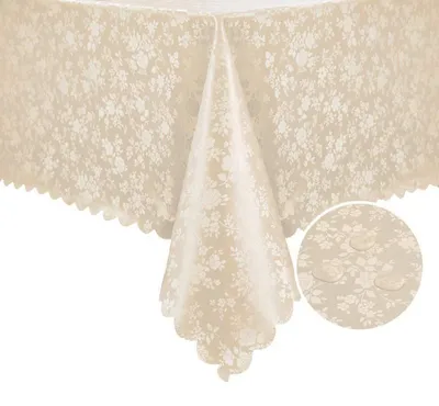 Immagine prodotto di Tovaglia da esterno, 320 x 140 cm, beige, in tela cerata, lavabile, impermeabile, 350 GSM, in poliuretano