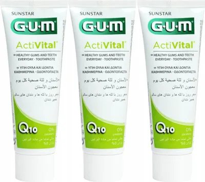 Produktbild von Gum | Zahnpasta - Zahnpasta Activital - 3Er Set - 75 Ml - Antibakteriell - Gesunde Zähne - Frischer Atem