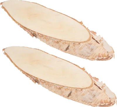 Produktbild von 2 Ovale Birkenscheiben aus Birkenholz, naturbelassen, Naturprodukt zur Dekoration
