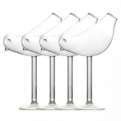 Produktbild von 150 ml Cocktailgläser 4er-Set, Vogel-Design Martini-Gläser, transparent, ideal für Party, Hochzeit, Hausbar & Club